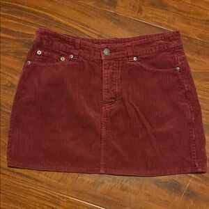 ASOS Demin Corduroy Burgundy Skirt size 6